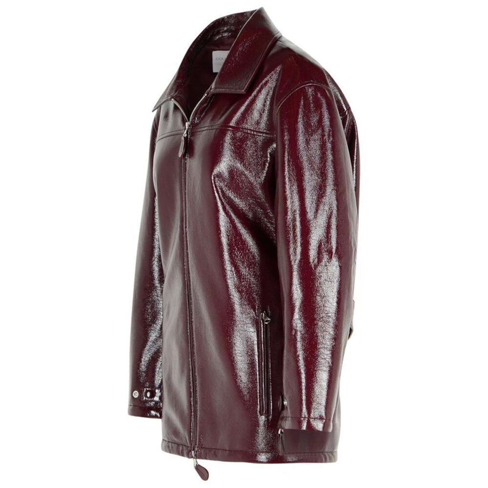 Courreges 'Vinyl' Burgundy Cotton Blend Jacket Women - Picture 2 of 3